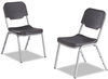 A Picture of product ICE-64117 Iceberg Rough 'N Ready Original Stack Chair,  Charcoal/Silver, 4/Carton