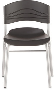 Iceberg CaféWorks Cafe Chair,  Blow Molded Polyethylene, Graphite/Silver, 2/Carton