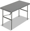 A Picture of product ICE-65207 Iceberg IndestrucTable Too™ 1200 Series Rectangular Folding Table,  48w x 24d x 29h, Charcoal