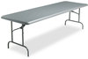 A Picture of product ICE-65237 Iceberg IndestrucTable Too™ 1200 Series Rectangular Folding Table,  96w x 30d x 29h, Charcoal