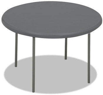 Iceberg IndestrucTable Too™ 1200 Series Round Folding Table,  48 dia x 29h, Charcoal