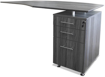 Mayline® Medina™ Series Laminate Curved Return,  63w x 24d x 29 1/2h, Gray Steel