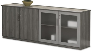 Mayline® Medina™ Series Low Wall Cabinet with Doors,  72w x 20d x 29 1/2h, Gray Steel, Box2