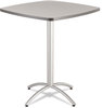 A Picture of product ICE-65614 Iceberg CaféWorks Table,  36w x 36d x 30h, Walnut/Silver