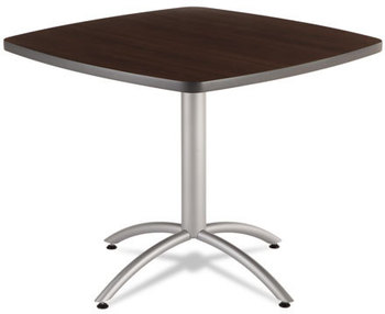 Iceberg CaféWorks Table,  36w x 36d x 30h, Walnut/Silver