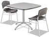 A Picture of product ICE-65617 Iceberg CaféWorks Table,  Breakroom Table, 36w x 36d x 29h, Gray Melamine Top, Steel Legs