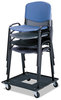 A Picture of product SAF-4188 Safco® Stacking Chair Cart Metal, 23.13" x 4.5", Black