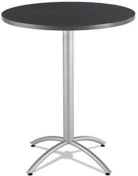 Iceberg CaféWorks Table,  36 dia x 42h, Graphite Granite/Silver