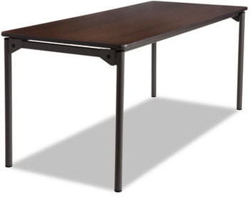 Iceberg Maxx Legroom™ Folding Table,  72w x 30d x 29-1/2h, Walnut/Charcoal