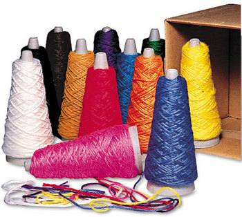 Pacon® Trait-tex® Double Weight Yarn Cones,  2 oz, Assorted Colors, 12/Box