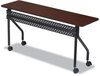 A Picture of product ICE-68068 Iceberg OfficeWorks™ Mobile Training Table,  Rectangular, 72w x 18d x 29h, Mahogany/Black