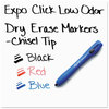 A Picture of product SAN-1741918 EXPO® Click™ Dry Erase Marker,  Chisel Tip, Black, 3/Pack