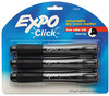 A Picture of product SAN-1741918 EXPO® Click™ Dry Erase Marker,  Chisel Tip, Black, 3/Pack