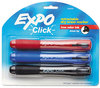 A Picture of product SAN-1741919 EXPO® Click™ Dry Erase Marker,  Chisel Tip, Assorted, 3/Set