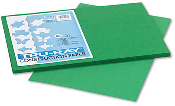 Pacon® Tru-Ray® Construction Paper,  76 lbs., 12 x 18, Holiday Green, 50 Sheets/Pack
