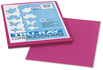 Pacon® Tru-Ray® Construction Paper,  76 lbs., 9 x 12, Magenta, 50 Sheets/Pack