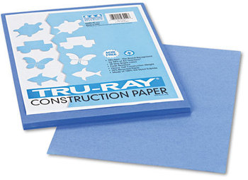 Pacon® Tru-Ray® Construction Paper,  76 lbs., 9 x 12, Blue, 50 Sheets/Pack