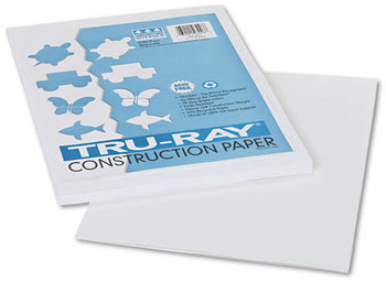 Pacon® Tru-Ray® Construction Paper,  76 lbs., 9 x 12, White, 50 Sheets/Pack