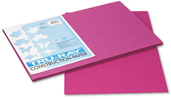 Pacon® Tru-Ray® Construction Paper,  76 lbs., 12 x 18, Magenta, 50 Sheets/Pack
