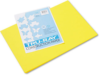Pacon® Tru-Ray® Construction Paper,  76 lbs., 12 x 18, Yellow, 50 Sheets/Pack