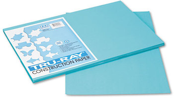 Pacon® Tru-Ray® Construction Paper,  76 lbs., 12 x 18,Turquoise, 50 Sheets/Pack