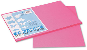 Pacon® Tru-Ray® Construction Paper,  76 lbs., 12 x 18, Shocking Pink, 50 Sheets/Pack