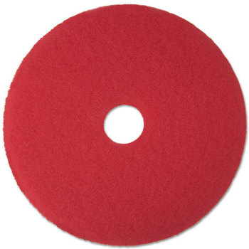 3M™ Red Buffer Floor Pads 5100 Low-Speed 13" Diameter, 5/Carton