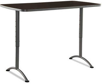 Iceberg ARC Sit-to-Stand Adjustable Height Table,  Rectangular Top, 30w x 60d x 30-42h, Walnut/Gray