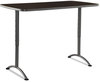 A Picture of product ICE-69314 Iceberg ARC Sit-to-Stand Adjustable Height Table,  Rectangular Top, 30w x 60d x 30-42h, Walnut/Gray