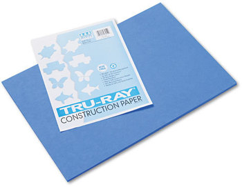 Pacon® Tru-Ray® Construction Paper,  76 lbs., 12 x 18, Blue, 50 Sheets/Pack