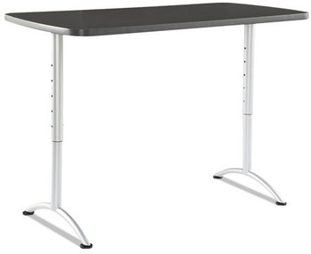Iceberg ARC Sit-to-Stand Adjustable Height Table,  Rectangular Top, 30w x 60d x 30-42h, Graphite/Silver