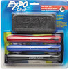 A Picture of product SAN-1751662 EXPO® Click™ Dry Erase Marker Starter Set,  Eraser/Wipes/Markers, Chisel, Asstd, 3/Set