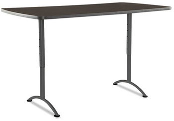 Iceberg ARC Sit-to-Stand Adjustable Height Table,  Rectangular Top, 36w x 72d x 30-42h, Walnut/Gray