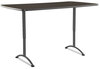 A Picture of product ICE-69324 Iceberg ARC Sit-to-Stand Adjustable Height Table,  Rectangular Top, 36w x 72d x 30-42h, Walnut/Gray