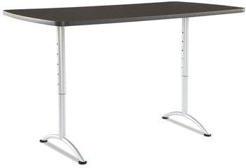 Iceberg ARC Sit-to-Stand Adjustable Height Table,  Rectangular Top, 36w x 72d x 30-42h, Gray Walnut/Silver