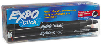 EXPO® Click™ Dry Erase Marker,  Fine Tip, Black, Dozen