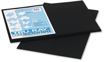 Pacon® Tru-Ray® Construction Paper,  76 lbs., 12 x 18, Black, 50 Sheets/Pack