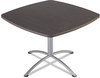 A Picture of product ICE-69744 Iceberg iLand Tables,  Contour, Square Seated Style, 42" x 42" x 29", Gray Walnut/Silver