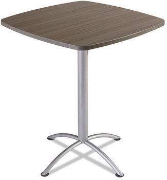 Iceberg iLand Tables,  Contour, Square Bistro Style, 36" x 36" x 42", Mahogany/Silver