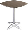 A Picture of product ICE-69757 Iceberg iLand Tables,  Contour, Square Bistro Style, 36" x 36" x 42", Mahogany/Silver