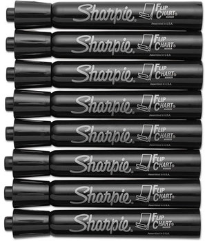 Sharpie® Flip Chart® Marker,  Bullet Tip, Black, 8/Card