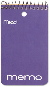 Mead® Wirebound Memo Book,  College Ruled, 3 x 5, Wirebound, Punched, 60 Sheets, Assorted
