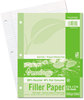 A Picture of product PAC-3202 Pacon® Ecology® Filler Paper,  8-1/2 x 11, College Ruled, 3-Hole Punch, WE, 150 Sheets/PK