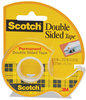 A Picture of product MMM-136 Scotch® Double-Sided Permanent Tape in Handheld Dispenser 1" Core, 0.5" x 20.83 ft, Clear