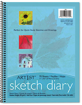 Pacon® Art1st® Sketch Diary,  8-1/2" X 11", 60 lb, 70 Sheets, White