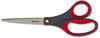 A Picture of product MMM-1447 Scotch® Precision Scissors,  Pointed, 7" Length, 2-1/2" Cut, Gray/Red