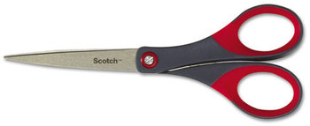 Scotch® Precision Scissors,  Pointed, 7" Length, 2-1/2" Cut, Gray/Red