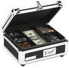 A Picture of product IDE-VZ01002 Vaultz® Locking Cash Box,  Black & Chrome