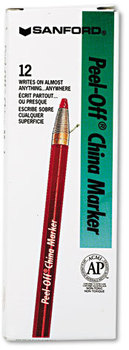 Sharpie® Peel-Off™ China Markers,  Red, Dozen