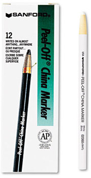 Sharpie® Peel-Off™ China Markers,  White, Dozen